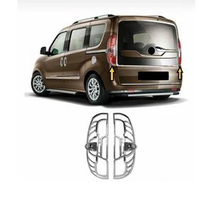 Llanta de luz trasera cromada marco embellecedor para Fiat Doblo 2015+ 2 piezas acero inoxidable - Imagen 1 de 3