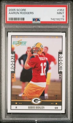 Aaron Rodgers 2005 Panini Score ROOKIE! #352  PSA 9; Future Hall of Fame QB! - Image 1 of 2