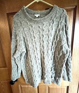 Suéter J Jill XL Chenilla Verde Musgo Claro Tejido Túnica Longitud - Imagen 1 de 5