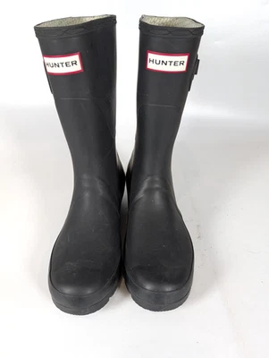 Botas de lluvia cortas altas originales Hunter para mujer talla: 8 negras mate 11" Foto 1 de 4