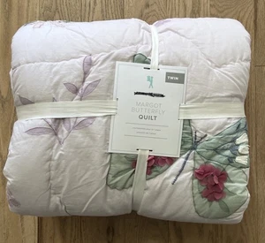 New Pottery Barn Kids Twin Margot Butterfly Embroidered Quilt - Picture 1 of 6