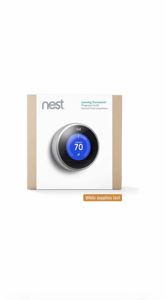 Nest 2nd Generation Learning Silver Programmable Thermostat Complete In Box - Image 1 of 1