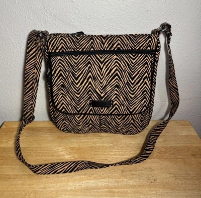 Bolso de correo Vera Bradley con doble cremallera estampado de cebra Foto 1 de 4