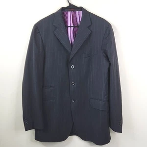 Etro Milano Mens Wool Pinstripe 3 Button Double Vented Sport Coat Blazer US 42 - Picture 1 of 10