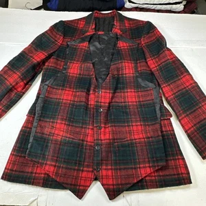 Abrigo y chaleco deportivo de franela a cuadros para hombre rojo, verde, negro 40R - Imagen 1 de 22