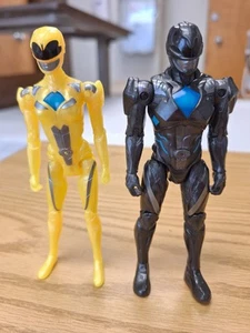 Lotto action figure Power Rangers Movie Yellow Black Ranger Bandai 5" 2017 MMPR dc - Foto 1 di 10