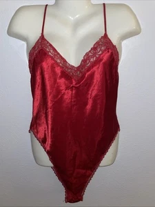 Victorias Secret L Red Bodysuit TEDDY Nightie Snap Gusset Lingerie Gold Label - Picture 1 of 9