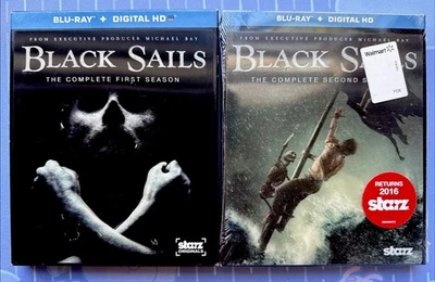 Black Sails Starz Original Seasons 1-2 BluRay W/ Lenticular Slipcovers! Used&NEW - Image 1 of 4
