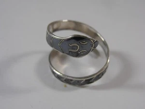 Vintage früher Siam Sterlingsilber Kobra Schlange Ring Niello Größe 8 - Bild 1 von 7
