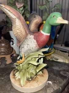 Anatra Mallard porcellana vintage di Andrea Sadek #8083 dettagli incredibili 9” Giappone - Foto 1 di 7