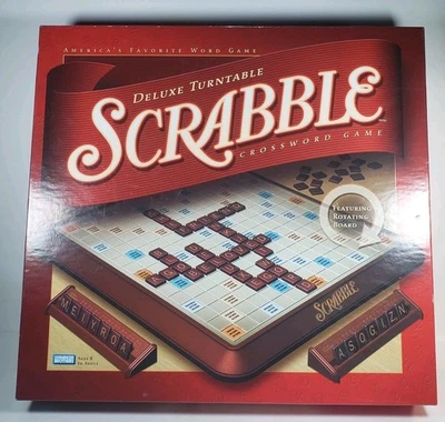 Scrabble Deluxe Turntable Crossword Game Rotating Parker Brothers 2001 COMPLETE - Image 1 of 4