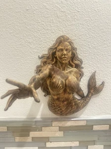 Mermaid Reaching Hand 9x9x7 Wall Mount Hanging Sculpture Art Fantasy Ocean Decor - Picture 1 of 5