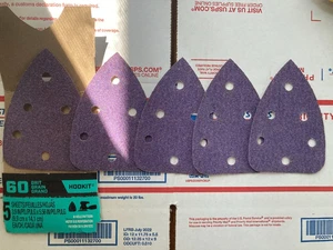 3M HookIt Detail Finish Schleifer Schleifpapier Blatt 5er Packungen, 60, 120, 220er Körnung gebraucht - Bild 1 von 3