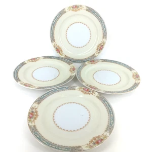 Vintage 6,5" Japanische Rose China Blau Blumen Brot & Butter Teller Asiatisch Set/4 - Bild 1 von 9