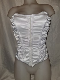 Gorgeous White ANN SUMMERS boned corset basque top size 16