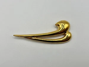 Spilla astratta vintage Monet modernista tono oro ~ spilla scultorea anni 80 - Foto 1 di 7
