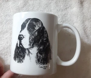 1991 Cindy Farmer 12 Unzen Havaneser Hund Porzellan Kaffeebecher handdekoriert USA - Bild 1 von 4