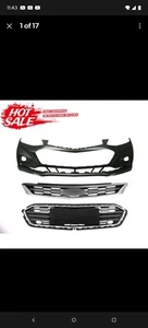 For 2016-2018 Chevy Cruze Front Bumper Cover + Front Upper + Lower Grille - Picture 1 of 1