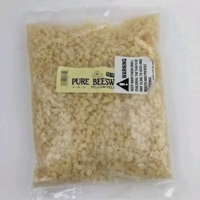 Pellets de cera de abejas blanca de grado cosmético Stakich 1 lb de 100 % puro natural premium Foto 1 de 4