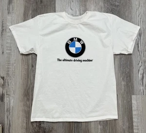 Vintage BMW T Shirt Mens Large White Car Logo 90s - Picture 1 of 8