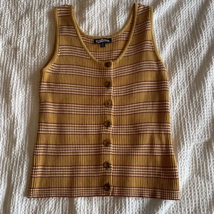Freshman 1996 Damen Medium Senfgelb Tank Top Braun Knöpfe - Bild 1 von 4