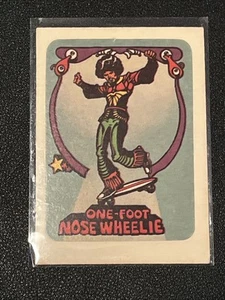 **READ INFO** 1976 Donruss Skateboard Sticker Card - One-Foot Nose Wheelie - Picture 1 of 2