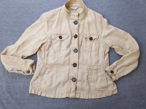 Relativity Jacket Womens Small Utility Military Button Pockets Linen Lightweight - Picture 1 of 11