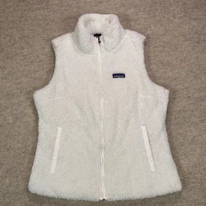 Patagonia Los Gatos Fleece Vest Womens Large Birch White Deep Pile Sherpa Soft - Picture 1 of 10