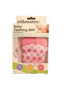 Cribmates Baby Teething Mitt, Soft Silicone, BPA Free, Pink NEW - Picture 1 of 3