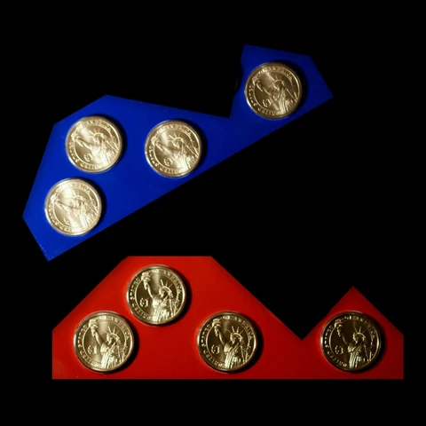 2012 P+D Presidential Dollars ~ In Original Mint Strips ~ Eight Coins Cover