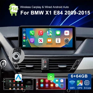 Carplay Android 14 autoradio Bluetooth IPS HD 6+64G per BMW X1 E84 2009-2015 CIC - Foto 1 di 17