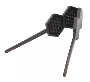 altes Waffeleisen 20x10cm schweres vintage Gußeisen antik Zangen Form Dekorativ - Bild 1 von 17