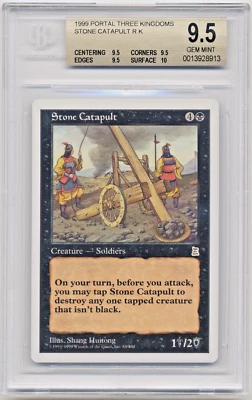 Graded Stone Catapult BGS 9.5 GEM MINT QUAD+ Portal Three Kingdoms P3K MTG Magic - Image 1 of 2