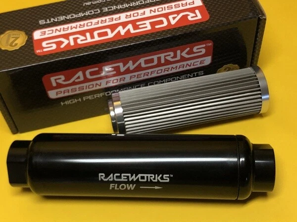 Raceworks ALY-077BKL + ALY082-10L AN12 Inline fuel filter 10 micron 50 x 200 - Image 1 of 1