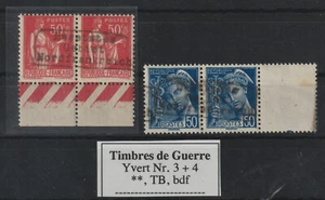 Besetztes Gebiet Nordfrankreich Dunkerque Dünkirchen 1940 ** Ränder, Yvert 3 + 4 - Bild 1 von 2