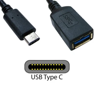 0.5m USB 3.0 Type C Male to Socket Adapter Cable Lead Mini Phone Power Charger - Picture 1 of 1