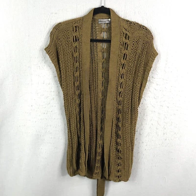 Suéter By Anthropologie Mujer Mediano Marrón Tejido Abierto Bosque Duende Núcleo Foto 1 de 4
