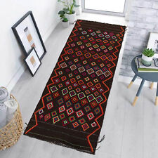 Vintage Handmade Afghan Flat Weave Suzuni Kilim Hallway Runner 3'x6'6 ft -b21439