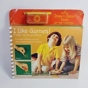 Vintage Hallmark Draw 'n Erase Book I Like Games! Educational Book NEW - Picture 1 of 8