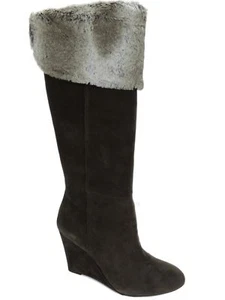 BCBGeneration Women's Mocha Calf Boots Onyx Brown Oily Suede Size 8 M - Picture 1 of 5