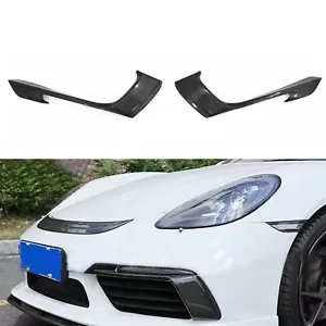 Front Bumper Air Vent Trim For Porsche 718 Boxster Cayman 2016-2019 Carbon Fiber - Picture 1 of 6