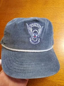Cappello camionista vintage Colorado State Patrol grigio velluto a coste regolabile ricamato - Foto 1 di 11