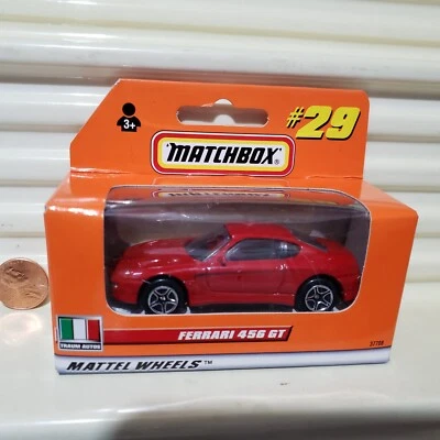 Matchbox 1998 #29 Red FERRARI 456GT Black Interior *GERMAN Box New in C9 New Box - Image 1 of 4