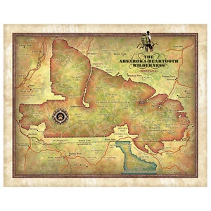 Asaroka & Beartooth Wilderness Montana Mapa Arte Impresión Póster Pared Hogar Decoración Regalo - Imagen 1 de 63