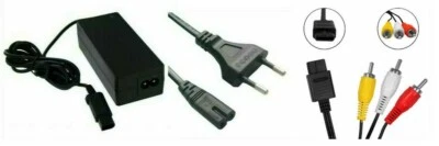MARKENLOS AC Adapter Stromkabel Netzteil + AV / TV Cinch Kabel für Nintendo Gamecube
