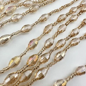 Park Lane Blush Pink Faceted Glass Beads Multistrand Gold Tone 31” Necklace - Picture 1 of 4