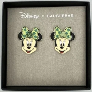 Disney x BAUBLEBAR Ohrringe Minnie Mouse St Patrick’s Day grün Kleeblatt Schleife NEU - Bild 1 von 5