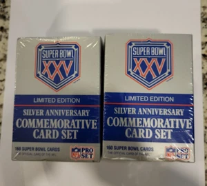 ~2~ Juego de Tarjetas Conmemorativas Aniversario Plata Edición Limitada Super Bowl XXV Sellado - Imagen 1 de 6
