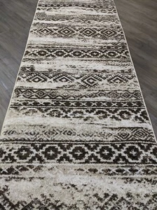 brown beige thick quality minimal design Turkish Made Hall Runner - Picture 1 of 5