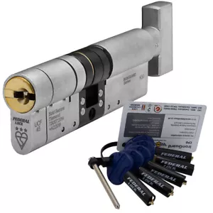 Cerradura de puerta giratoria de pulgar cilindro federal 3* euros TS007 diamante seguro doble acabado - Imagen 1 de 6
